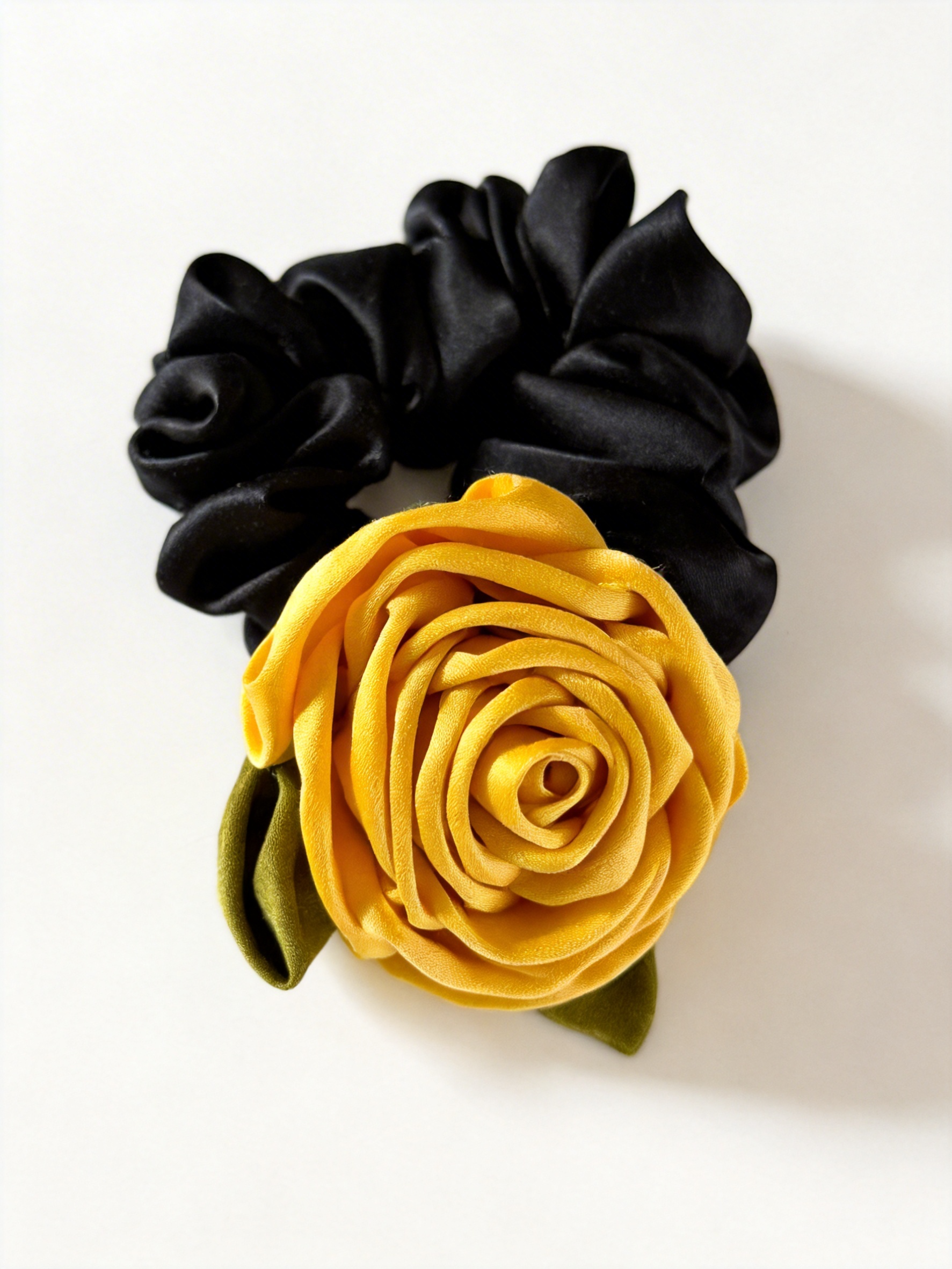100% Silk Gradient Rose Handmade Scrunchie