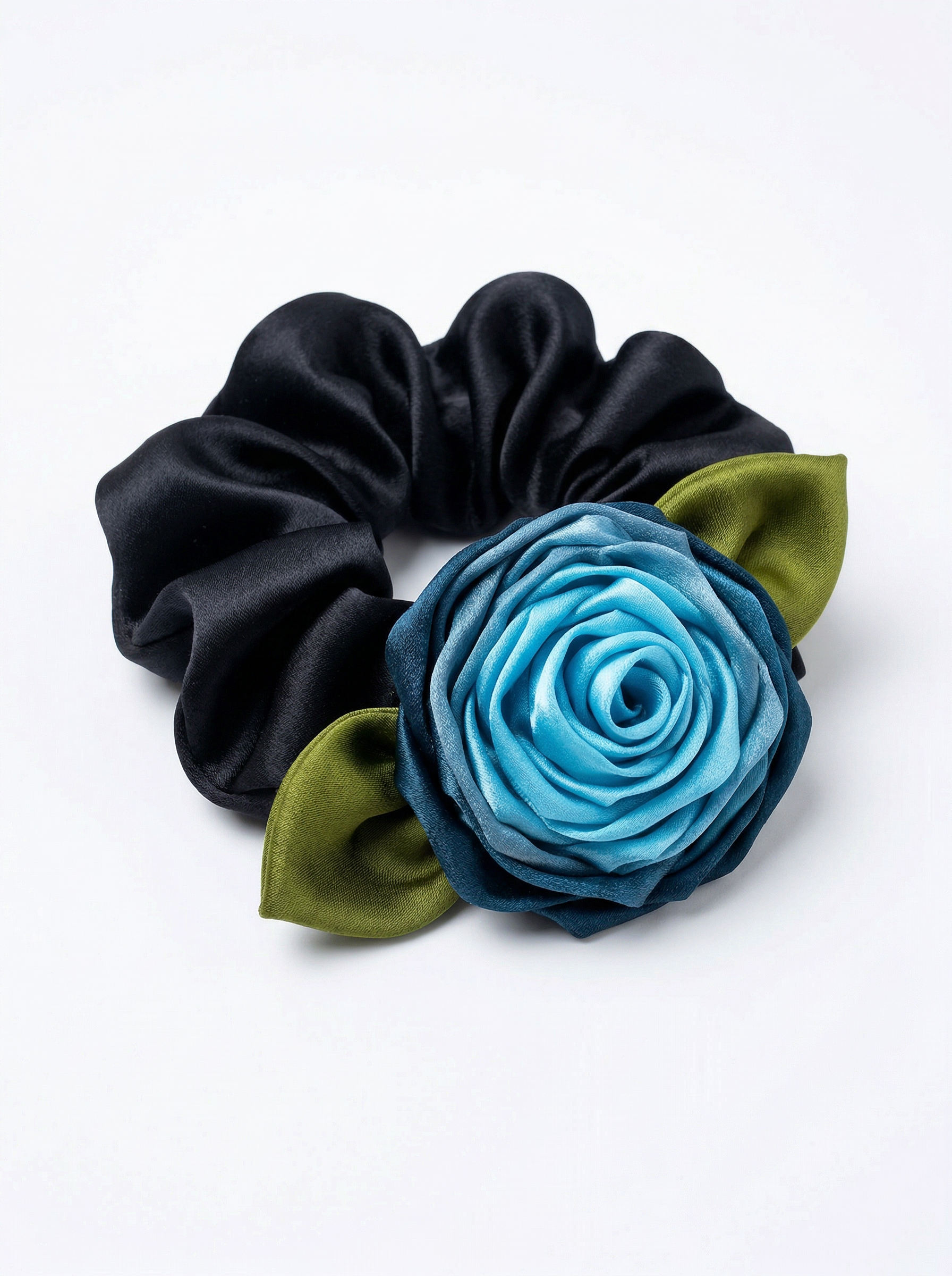 100% Silk Gradient Rose Handmade Scrunchie