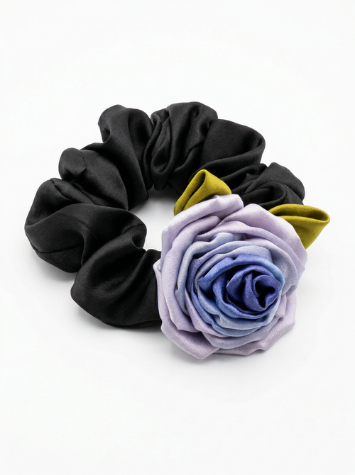 100% Silk Gradient Rose Handmade Scrunchie