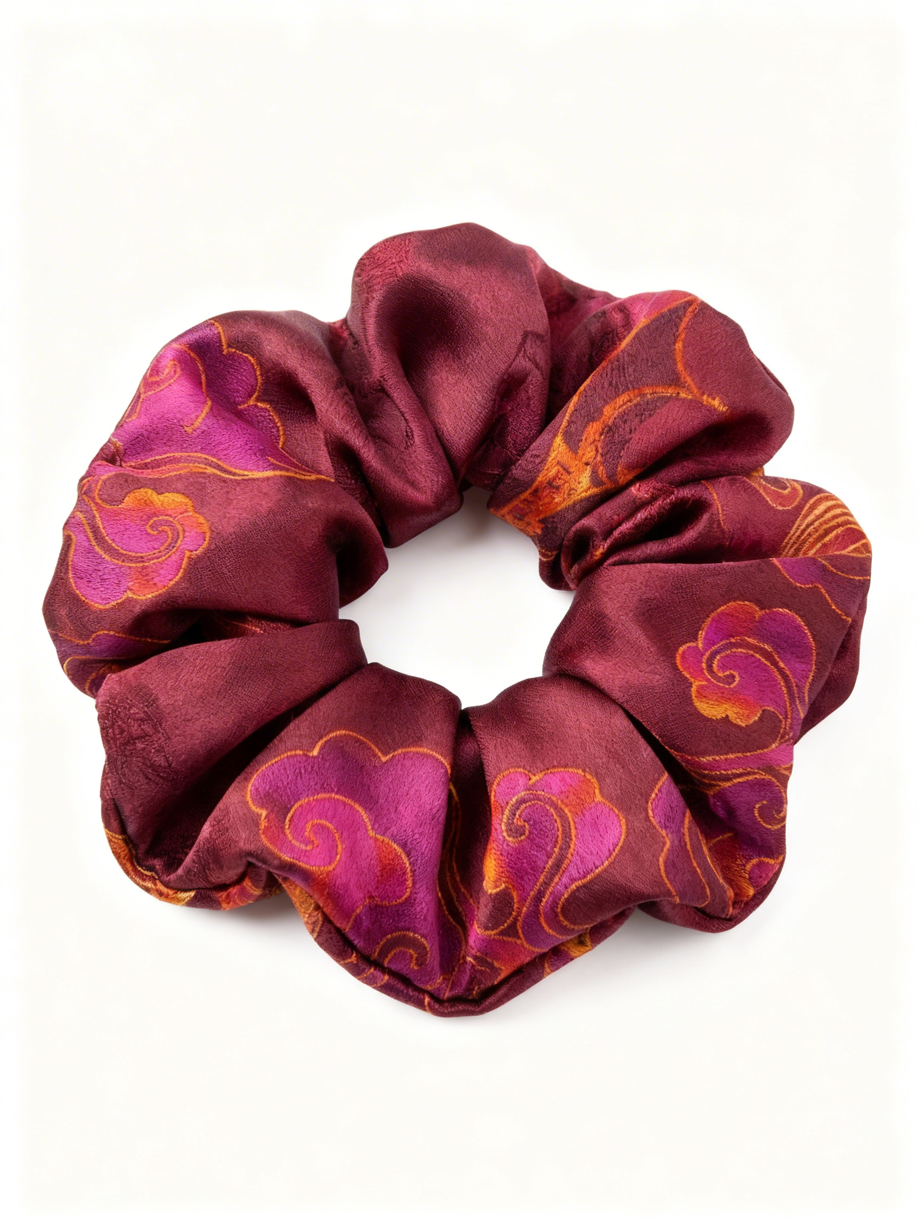 Gambiered Silk Plant Dyed Scrunchie