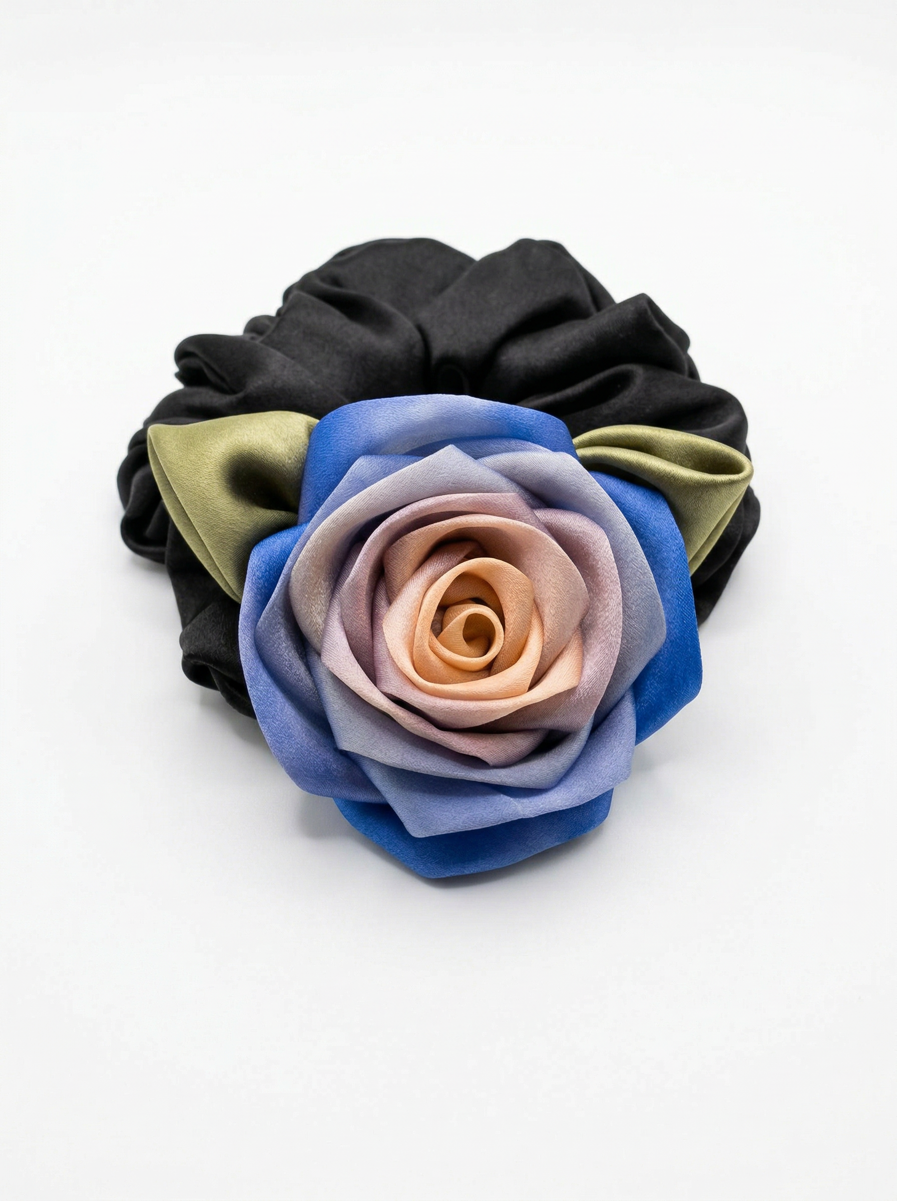 100% Silk Gradient Rose Handmade Scrunchie