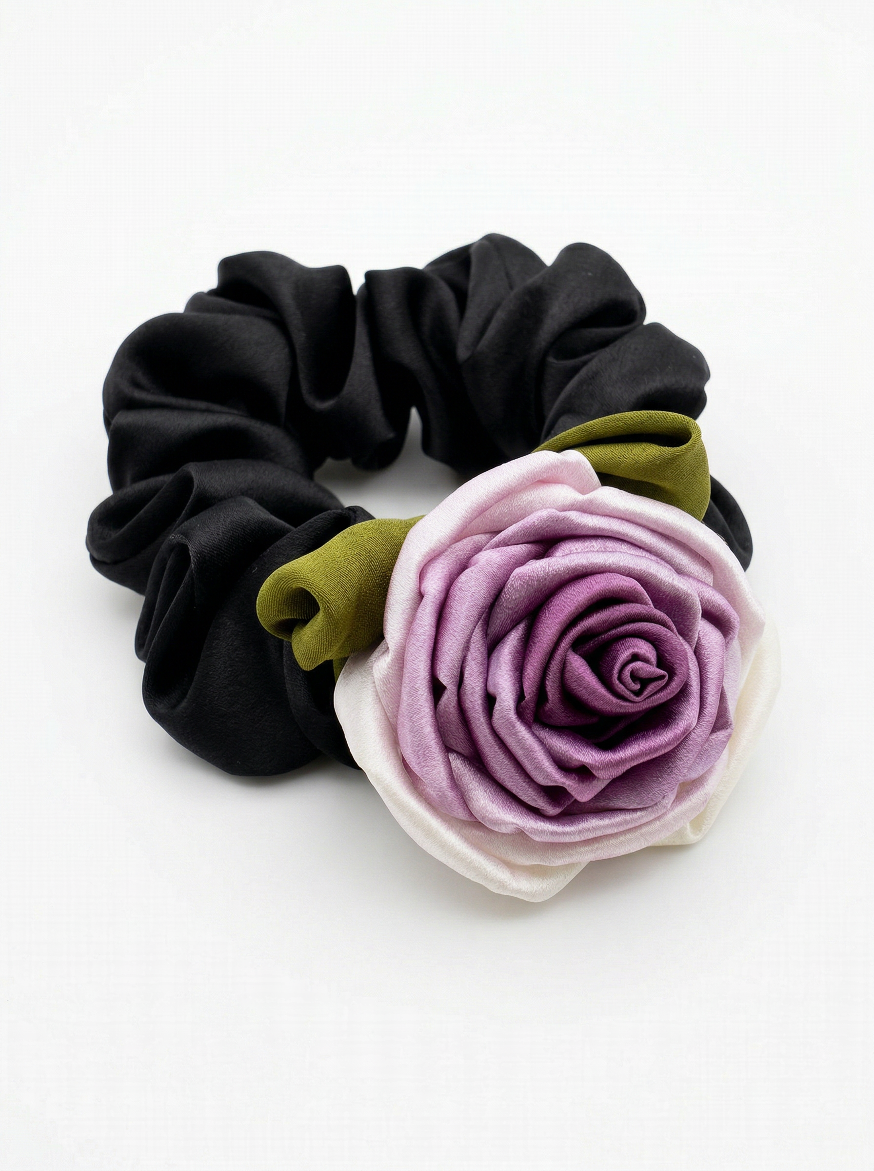 100% Silk Gradient Rose Handmade Scrunchie