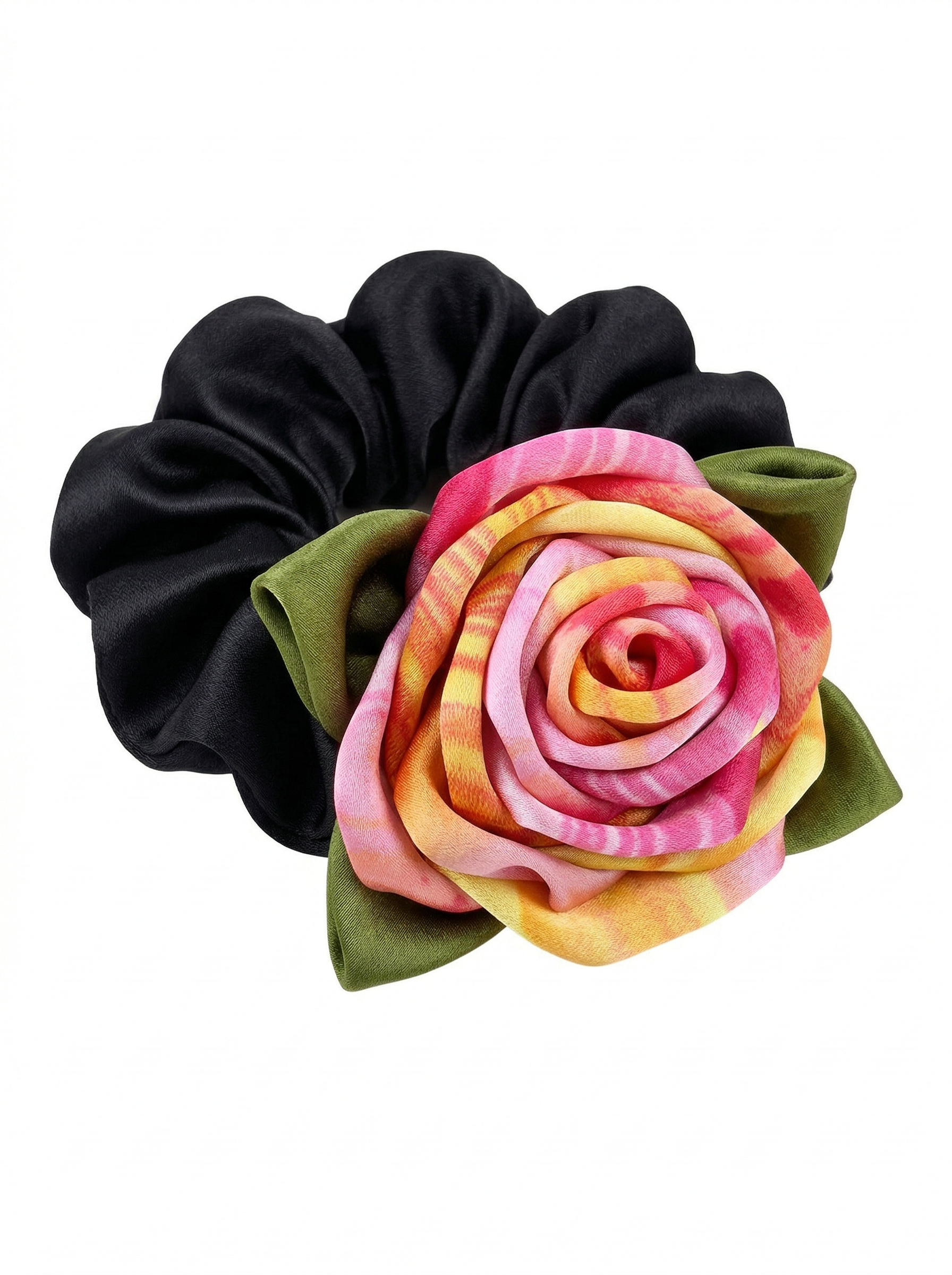 100% Silk Gradient Rose Handmade Scrunchie