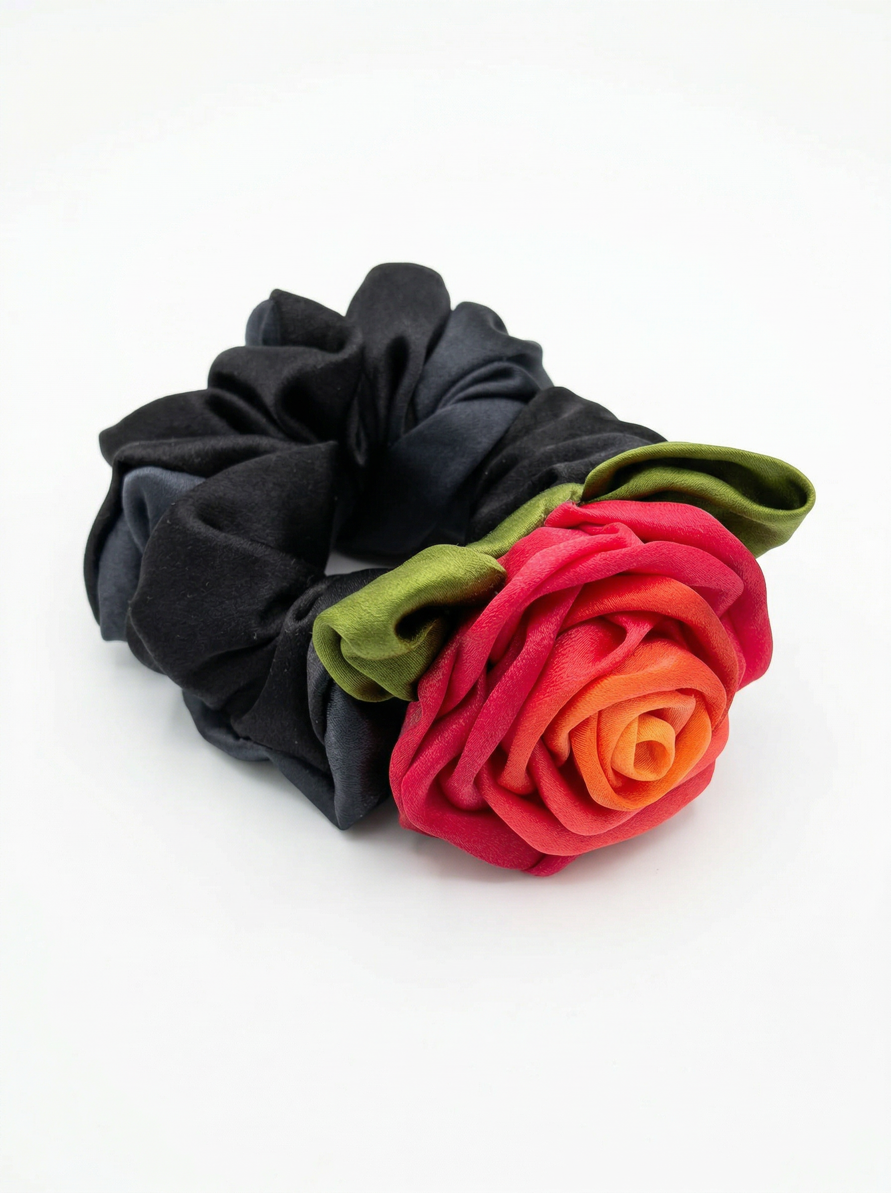 100% Silk Gradient Rose Handmade Scrunchie